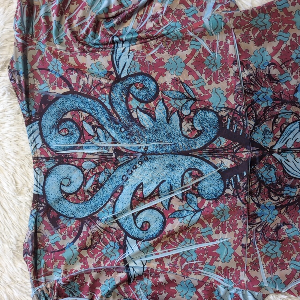 Y2K Oneworld Blue Pink Butterfly Embroidery Flutter Sleeve Fairycore Top Medium - Picture 8 of 13